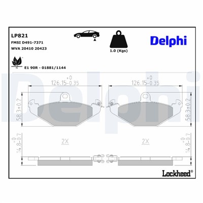 DELPHI LP821 EAN: 5012759818053.