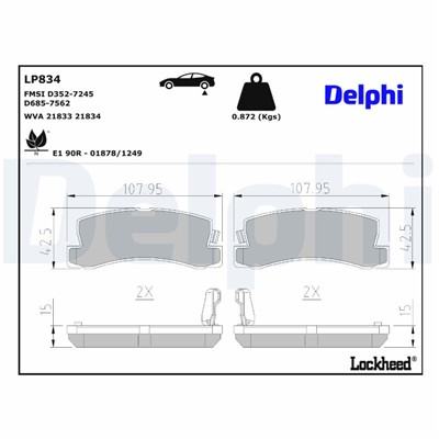 DELPHI LP834 EAN: 5012759306284.