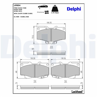 DELPHI LP854 EAN: 5012759306482.
