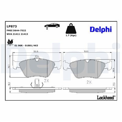 DELPHI LP873 EAN: 5012759925447.