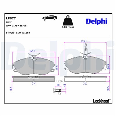 DELPHI LP877 EAN: 5012759907740.