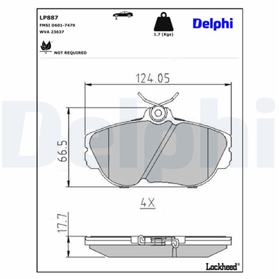 DELPHI LP887 EAN: 5012759062470.