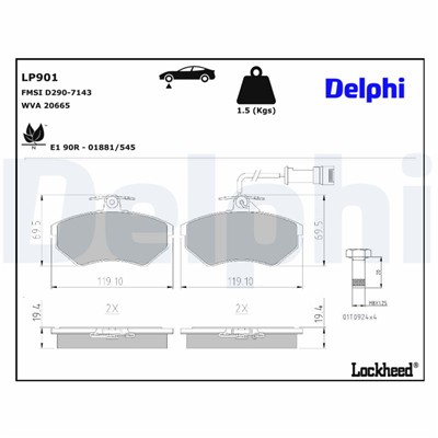 DELPHI LP901 EAN: 5012759913383.