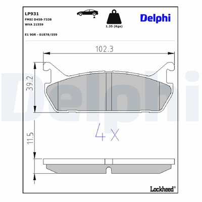 DELPHI LP931 EAN: 5012759916391.
