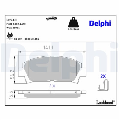 DELPHI LP940 EAN: 5012759916445.