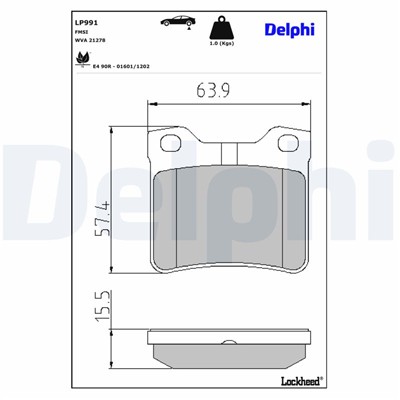 DELPHI LP991 EAN: 5012759961544.