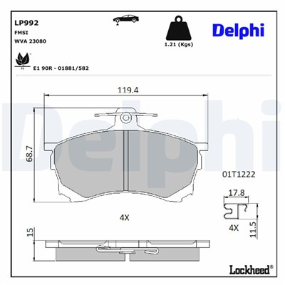 DELPHI LP992 EAN: 5012759961551.