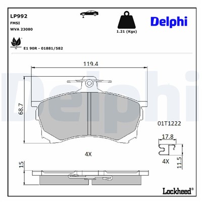 DELPHI LP992 EAN: 5012759961551.