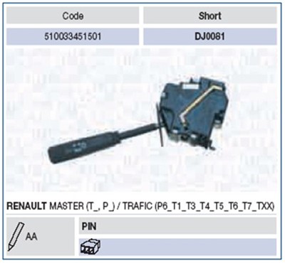 MAGNETI MARELLI 510033451501 Číslo výrobce: DJ0081. EAN: 8001063121680.