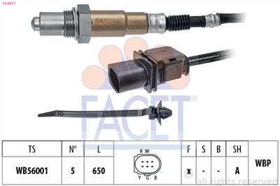 FACET 10.8417 Číslo výrobce: KW 498 417. EAN: 8012510031780.