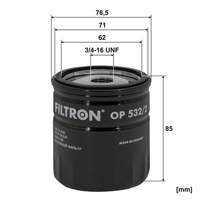 FILTRON OP 532/2 EAN: 5904608035325.