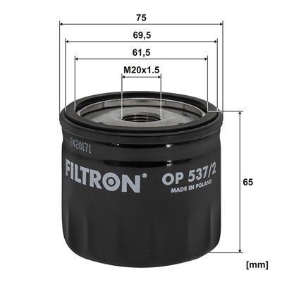 FILTRON OP 537/2 EAN: 5904608035370.