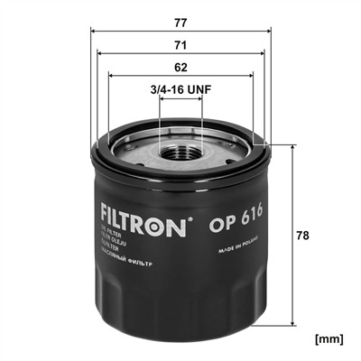 FILTRON OP 616 EAN: 5904608006165.