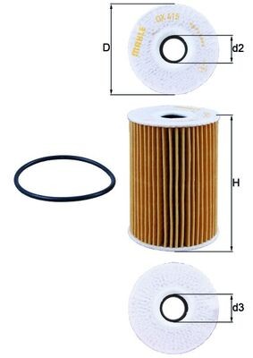 MAHLE ORIGINAL OX 415D Číslo výrobce: 70355550. EAN: 4009026608067.