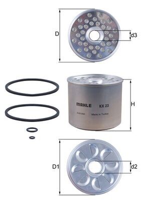 MAHLE ORIGINAL KX 23D Číslo výrobce: 77023096. EAN: 4009026003794.