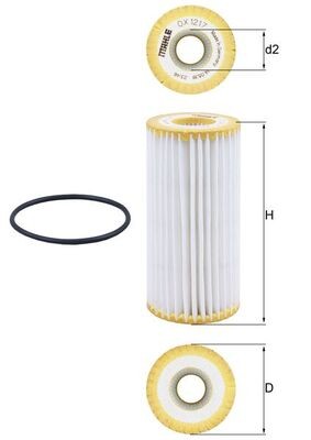 MAHLE ORIGINAL OX 1217D Číslo výrobce: 72482246. EAN: 4057635010634.