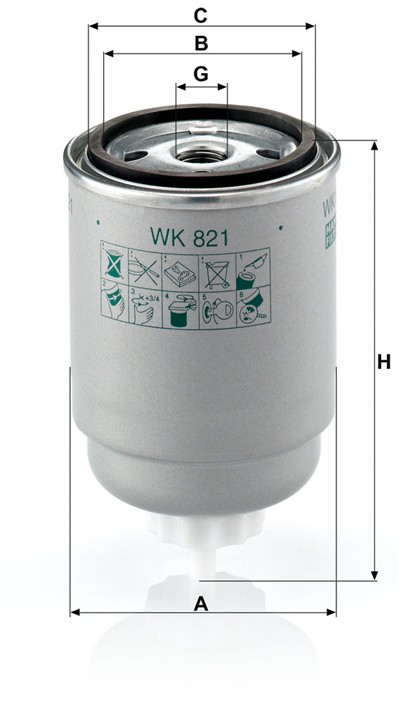 MANN-FILTER WK 821 EAN: 4011558905200.