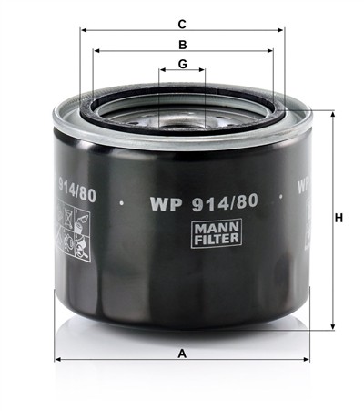 MANN-FILTER WP 914/80 EAN: 4011558959302.