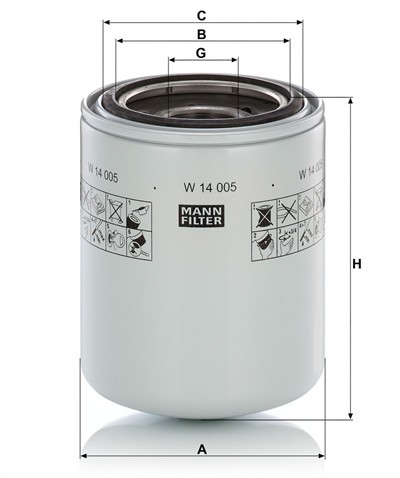 MANN-FILTER W 14 005 EAN: 4011558069650.