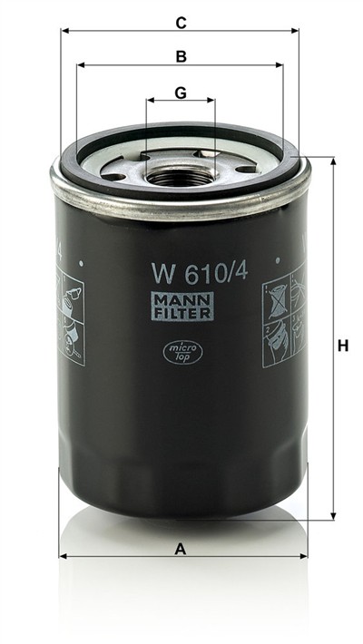 MANN-FILTER W 610/4 EAN: 4011558738501.