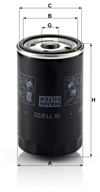 MANN-FILTER W 719/22 EAN: 4011558704803.
