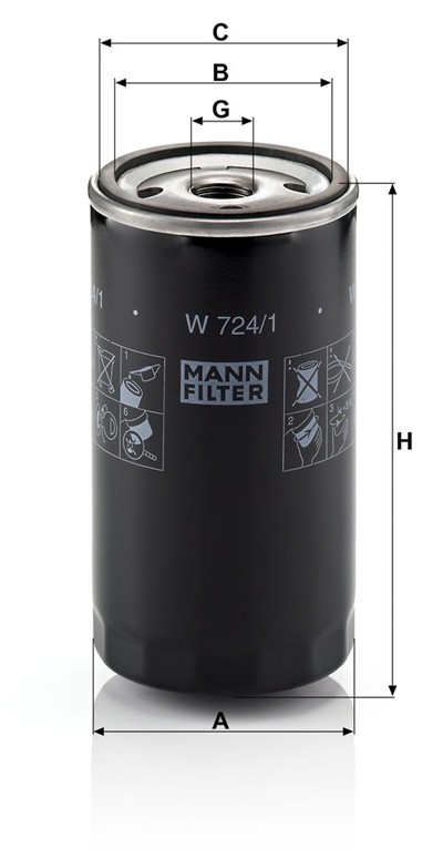 MANN-FILTER W 724/1 EAN: 4011558705206.