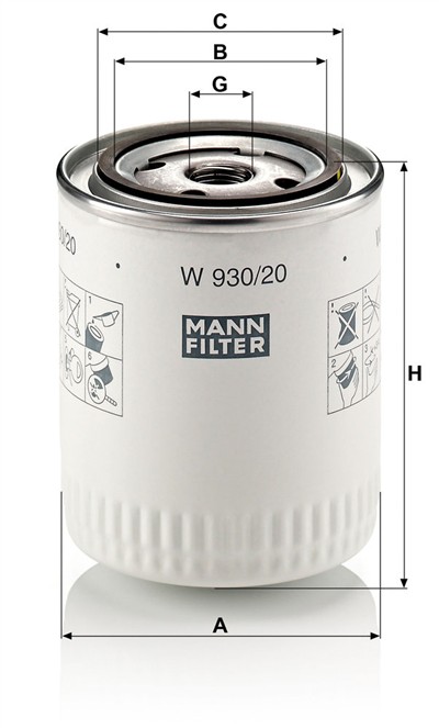 MANN-FILTER W 930/20 EAN: 4011558726409.