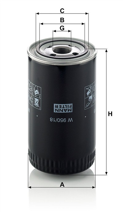 MANN-FILTER W 950/18 EAN: 4011558717209.