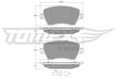 TOMEX Brakes TX 14-16 Číslo výrobce: 14-16. EAN: 5906485556771.