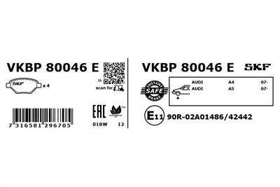SKF VKBP 80046 E EAN: 7316581296705.