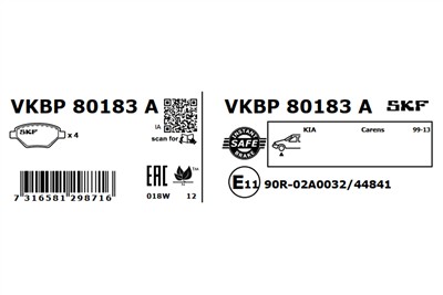 SKF VKBP 80183 A EAN: 7316581298716.