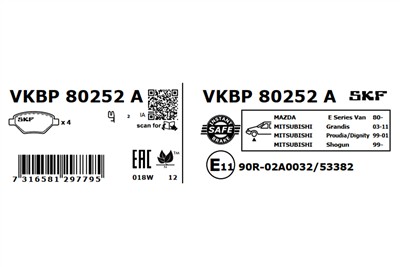 SKF VKBP 80252 A EAN: 7316581297795.