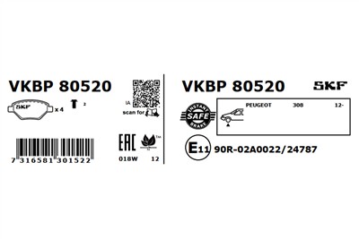 SKF VKBP 80520 EAN: 7316581301522.