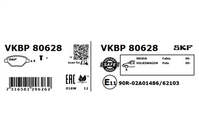 SKF VKBP 80628 EAN: 7316581296262.