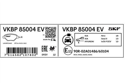 SKF VKBP 85004 EV EAN: 7316582107802.