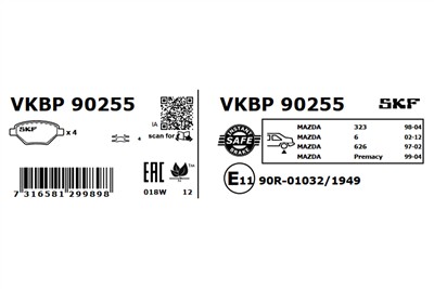 SKF VKBP 90255 EAN: 7316581299898.