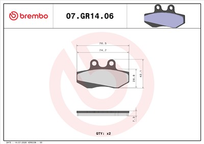 BREMBO 07GR1406 EAN: 8020584633090.