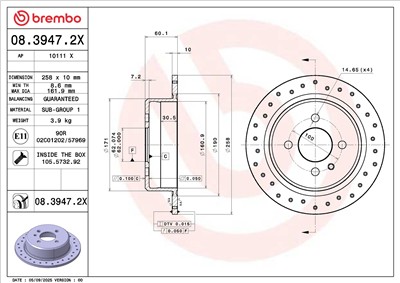BREMBO 08.3947.2X EAN: 8020584348260.