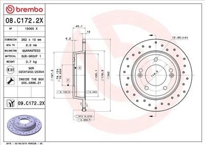 BREMBO 08.C172.2X EAN: 8020584032718.
