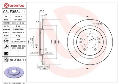 BREMBO 08.F358.11 EAN: 8020584340998.