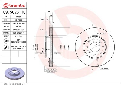 BREMBO 09.5023.10 EAN: 8020584502310.