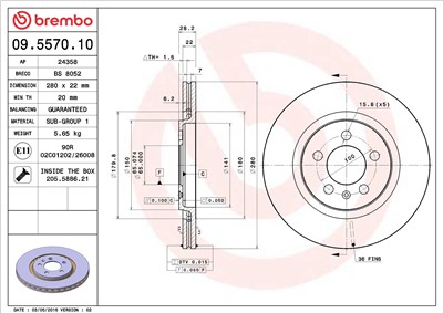 BREMBO 09.5570.10 EAN: 8020584557013.