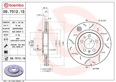 BREMBO 09.7012.1S EAN: 8020584343043.