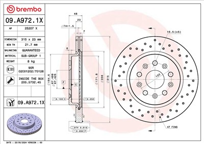 BREMBO 09.A972.1X EAN: 8020584329467.