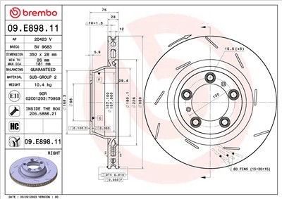 BREMBO 09.E898.11 EAN: 8020584323908.