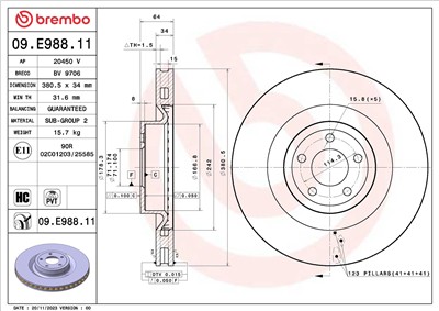 BREMBO 09.E988.11 EAN: 8020584326589.