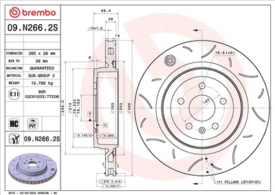 BREMBO 09.N266.2S EAN: 8020584345412.