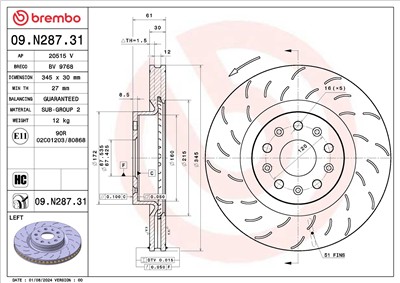 BREMBO 09.N287.31 EAN: 8020584329573.