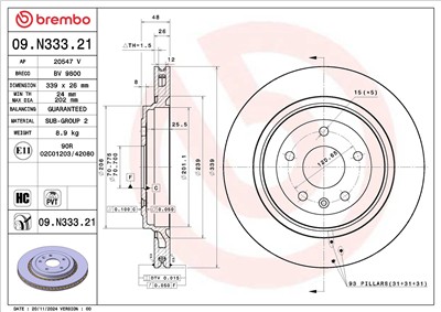 BREMBO 09.N333.21 EAN: 8020584341131.