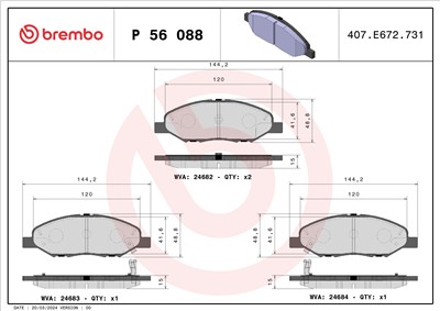 BREMBO P 56 088 Číslo výrobce: 24682. EAN: 8020584103401.